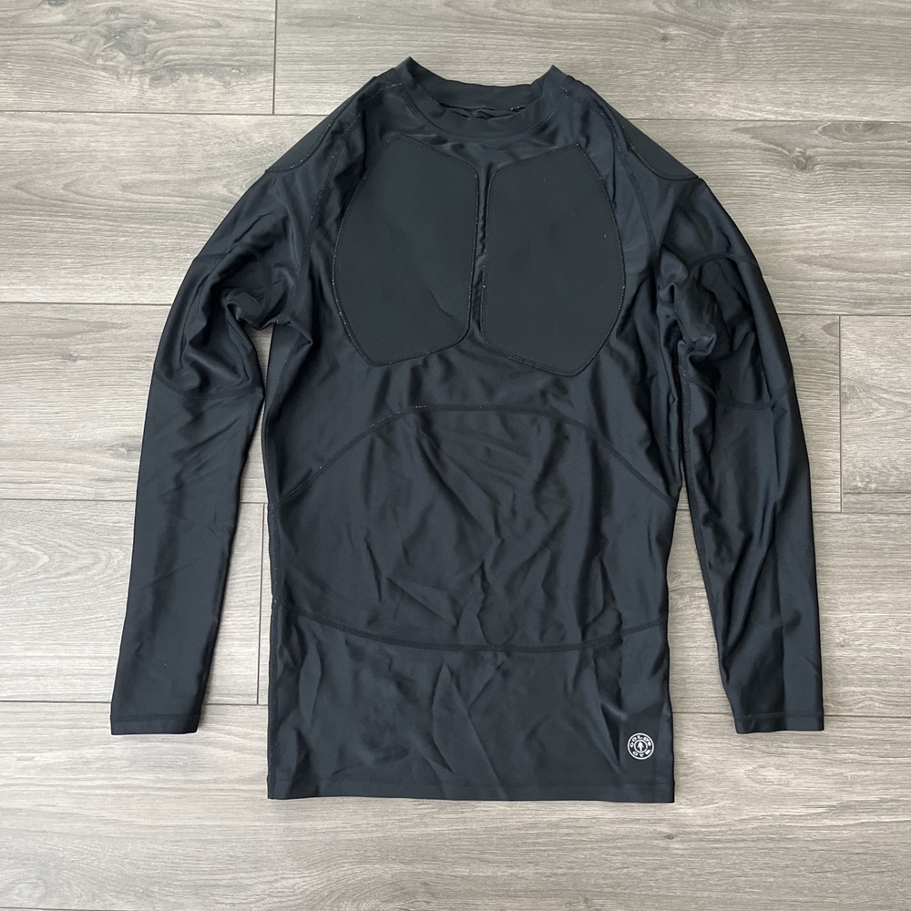 Gold's Gym Padded Lifting Shirt Mens L/XL Long Sleeve Black